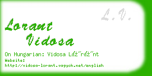 lorant vidosa business card